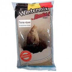 Прикормка зимняя Mondial-F Wintermix Roach Black Fluo 1 кг (Плотва, черный, запах червя)